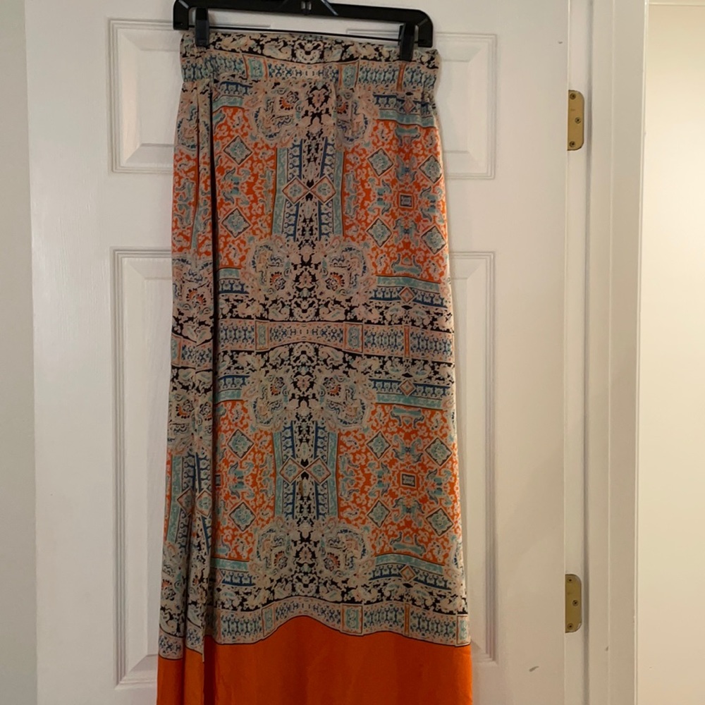 Anthropologie silk maxi skirt